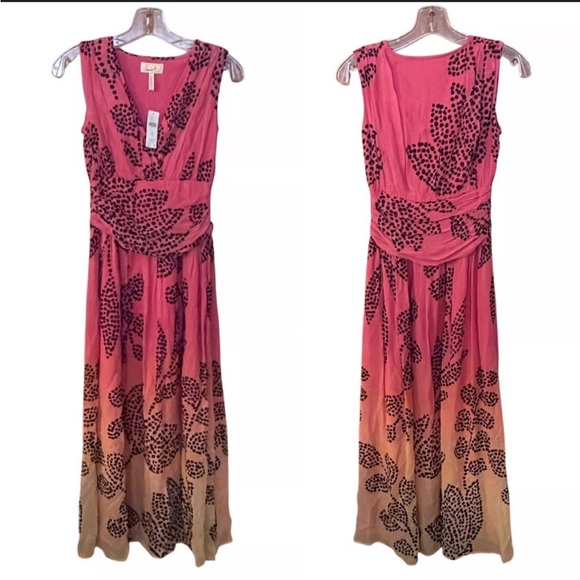 Anthropologie Verb by Pallavi Singhee V-Neck Ombre Maxi Dress Sz XXS - Picture 3 of 8